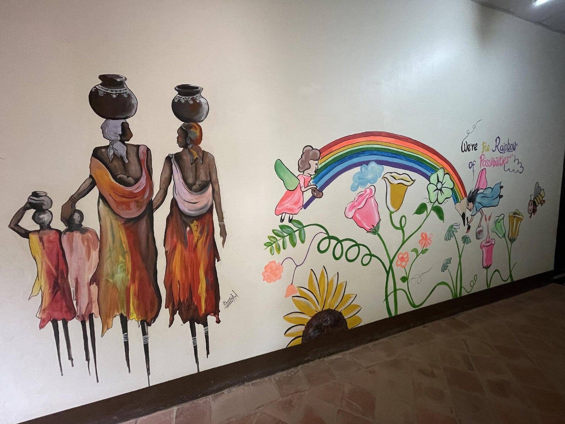 Un murale in una delle scuole